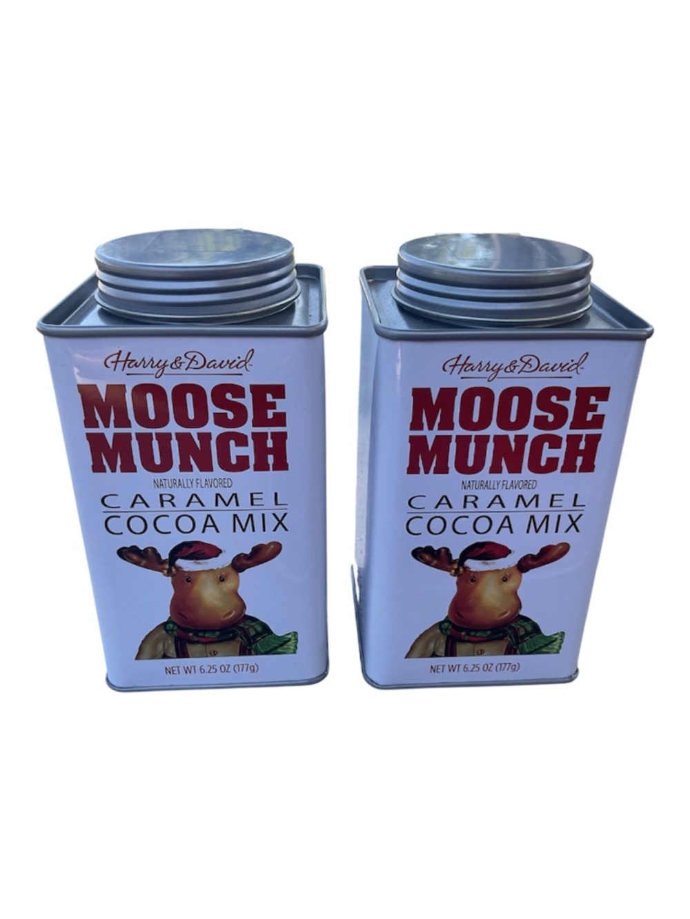 Harry & David Caramel Coca Mix Moose Munch 6.25 oz New 2 tins